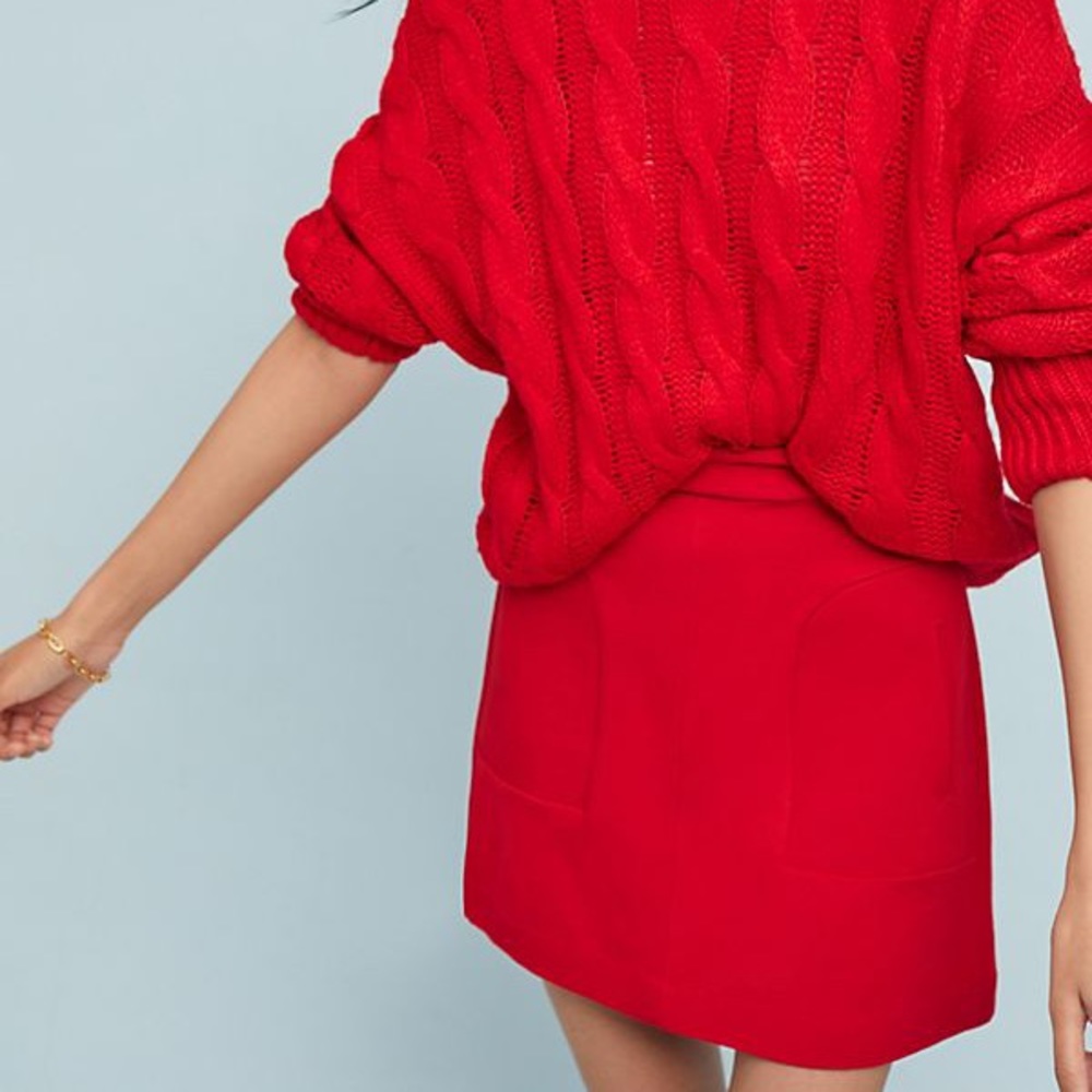 EUC Anthropologie Red Maeve Skirt Size 4